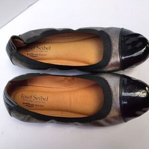 Josef Seibel Pippa 07 ballet flat sz 38 pewter black Double Air Reaction ($125)